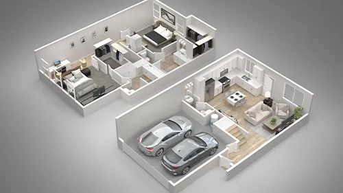 2 Bedroom Townhome floorplan